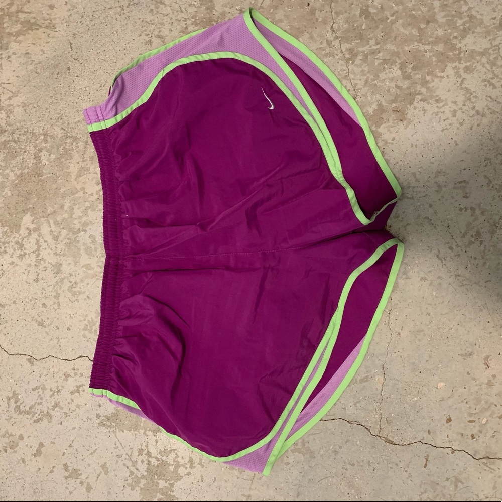 Multi-color Purple and Green Nike Dri-Fits